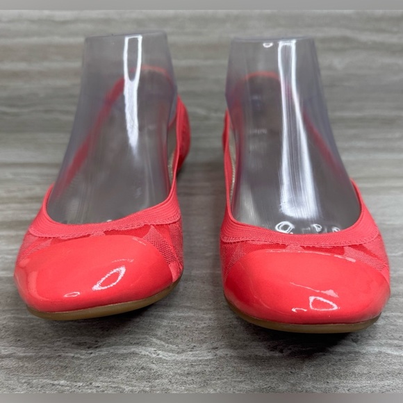 Coach Dahlia Barbie Core Pink Jaquard Logo Patent Cap Toe Ballet Flats Size 7 - Picture 2 of 12